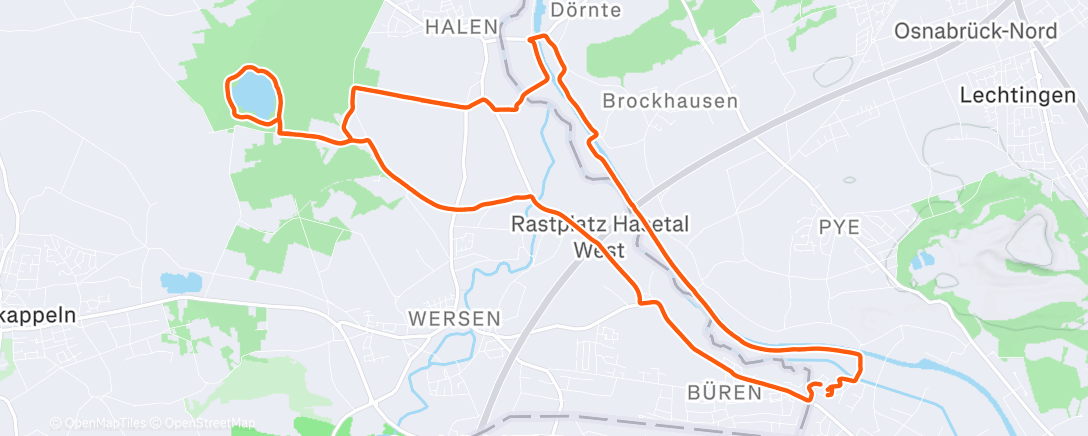 Map of the activity, Afternoon Ride