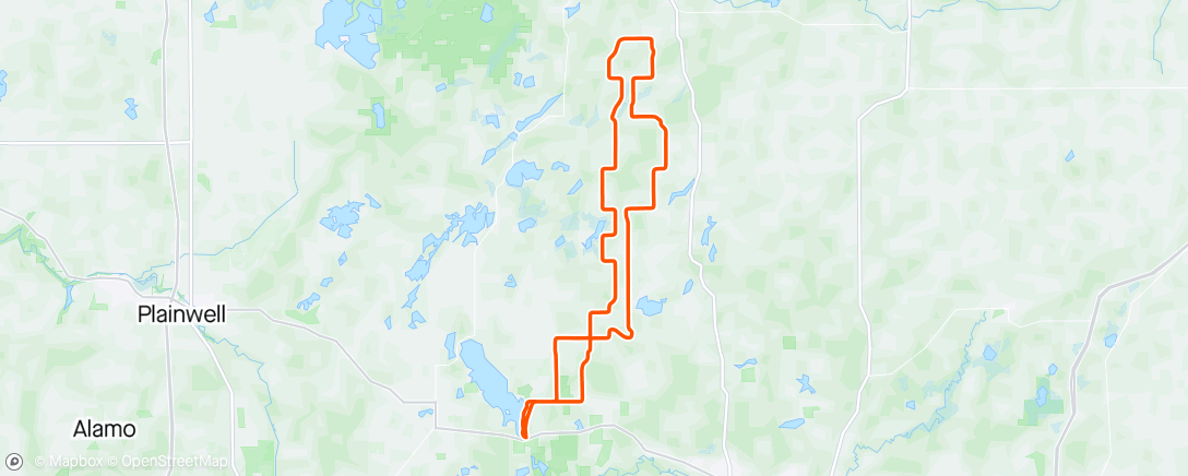 Map of the activity, Barry county ride with the Cats.