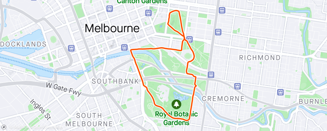 Map of the activity, Saturday morning run group