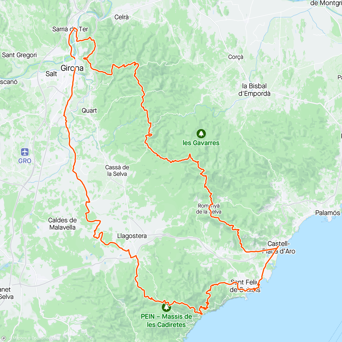 Map of the activity, Coast loop on gravel 🥰