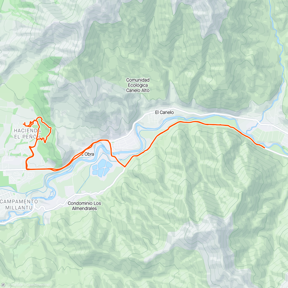 Map of the activity, Trail Flow + P. Las Vertientes + 1/2 XCO El Peñon