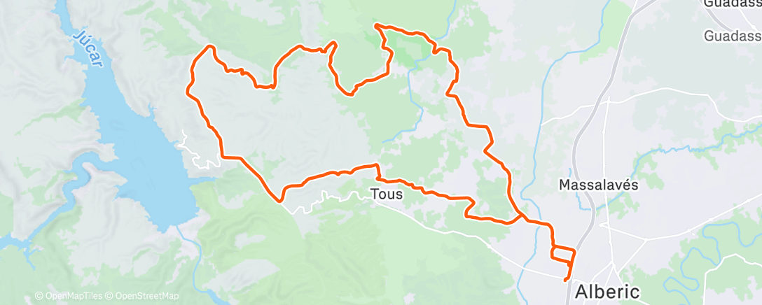 Map of the activity, Bicicleta de gravilla matutina