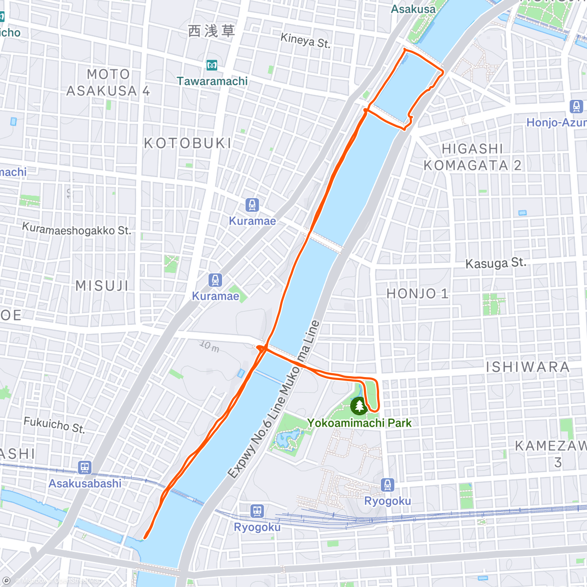 Map of the activity, Morning Run