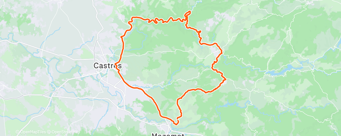 Map of the activity, Sortie vélo le matin