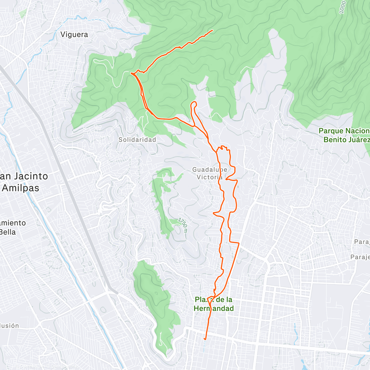 Map of the activity, Climb Up to Speed Down Oaxaca