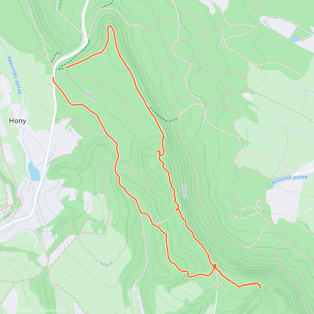 Карта физической активности (Lunch Hike, Broumovské Stěny)