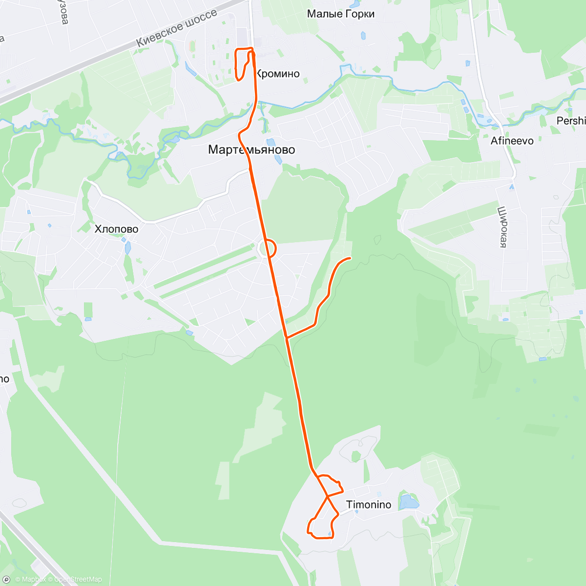 Map of the activity, Трейлраннинг (утро)