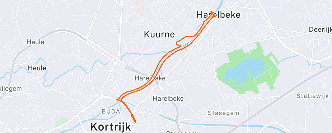 Map of the activity, Middagloop