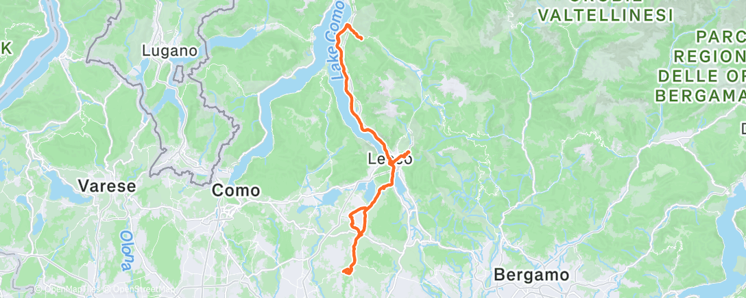 Map of the activity, Pedalata mattutina