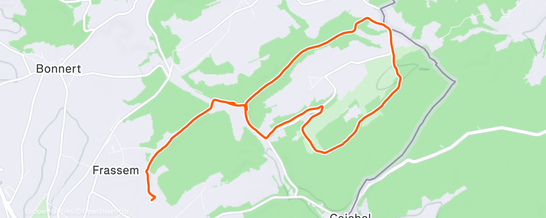 Map of the activity, Trail le midi