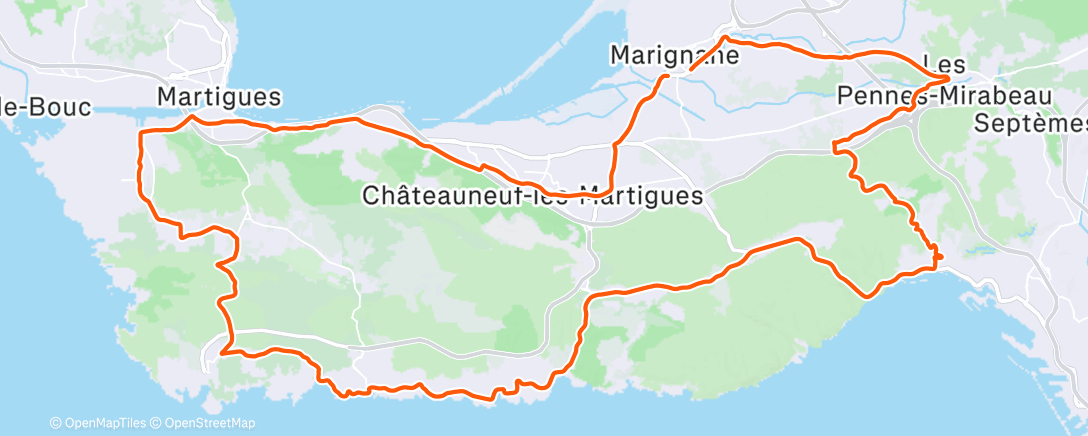 Map of the activity, Sortie vélo le matin