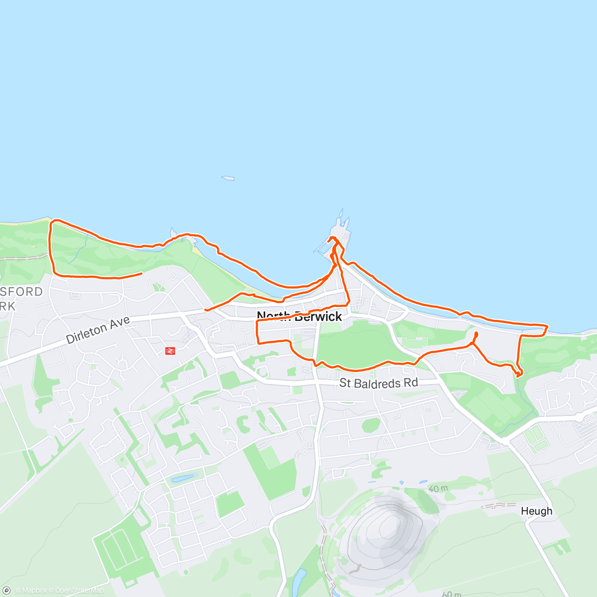 Map of the activity, North Berwick