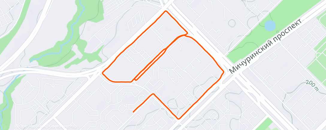 Map of the activity, Дневной забег