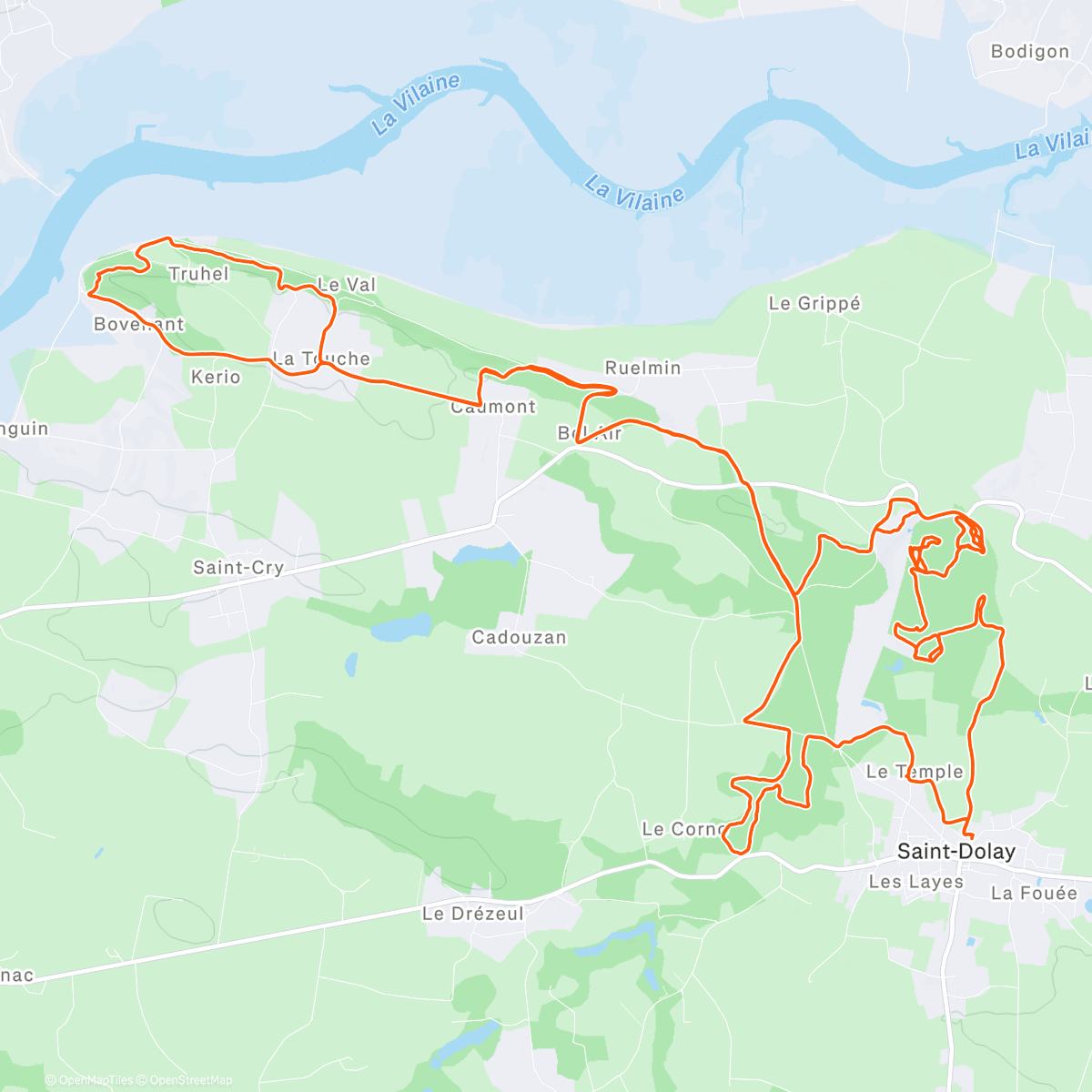 Map of the activity, VTT sur st Dolay avec Fredou, Manu et des 🦌🦌🦌🦌