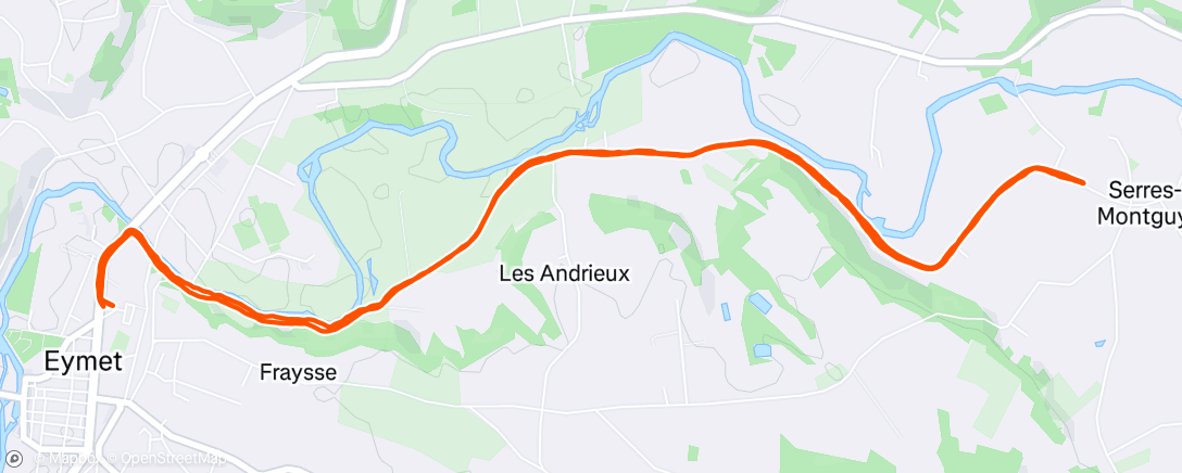 Map of the activity, Morning Run