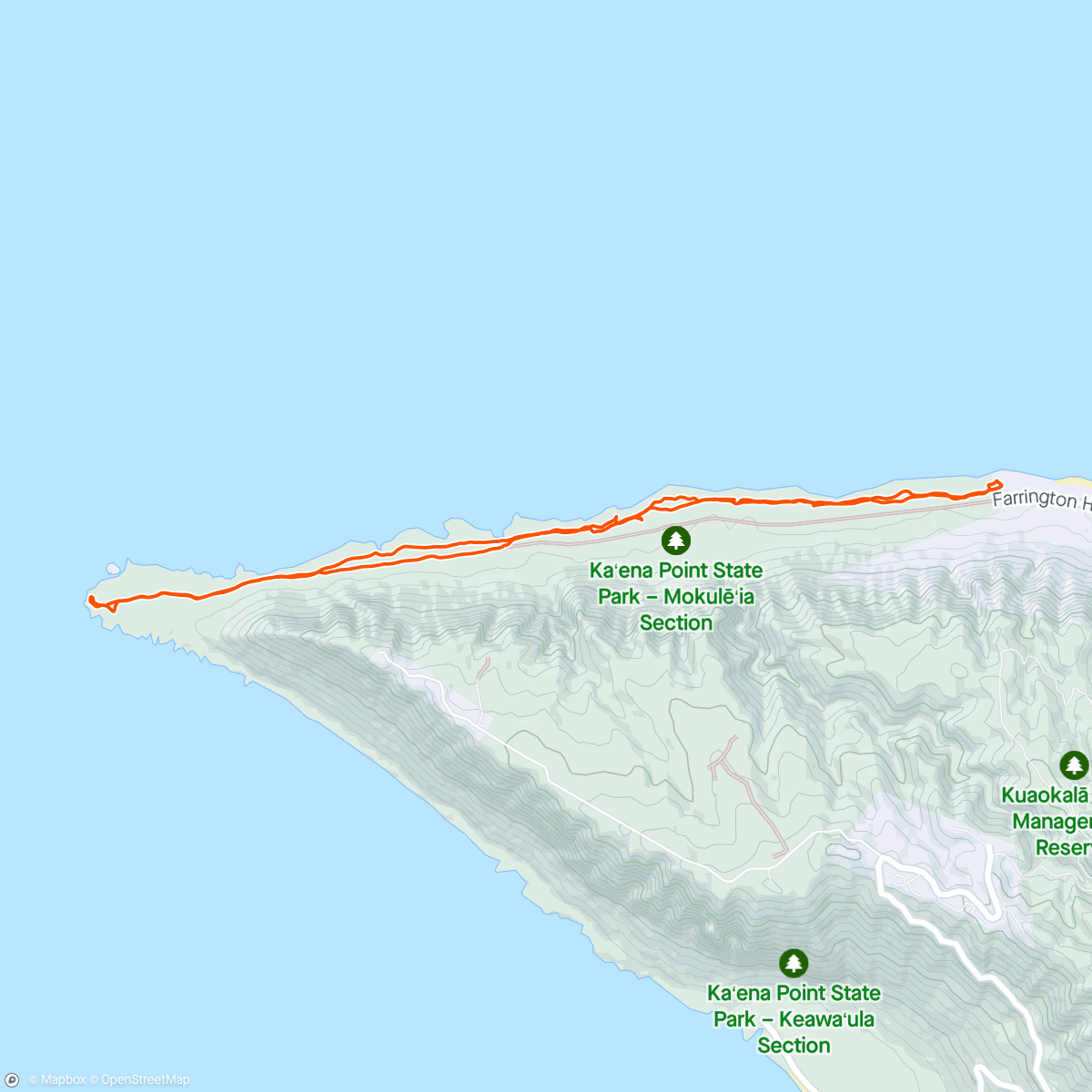 Mapa de la actividad (Kaena Point)