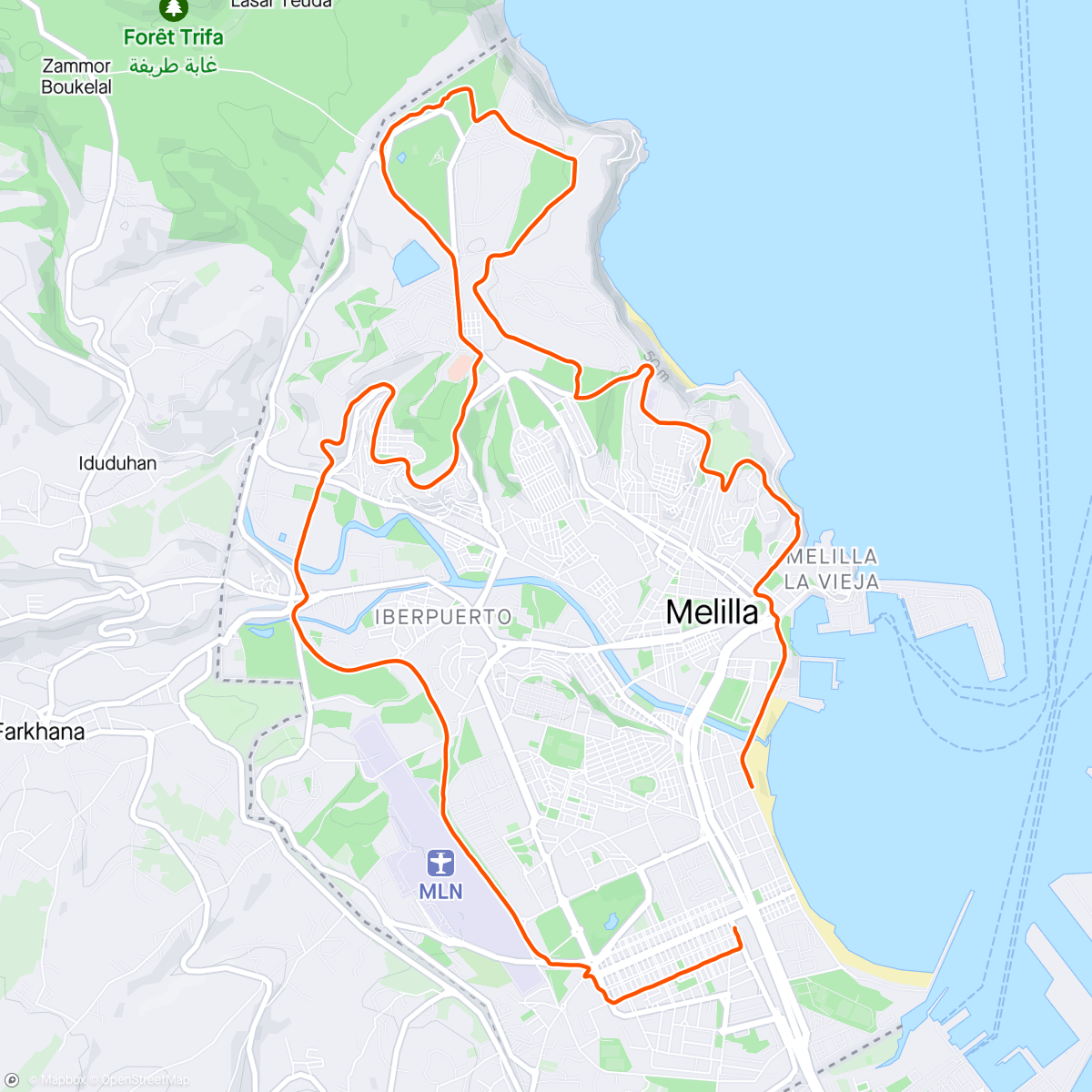 Map of the activity, Melilla