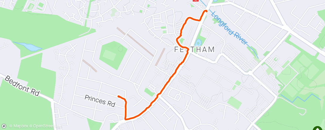 Karte der Aktivität „Short ish walk home from work”