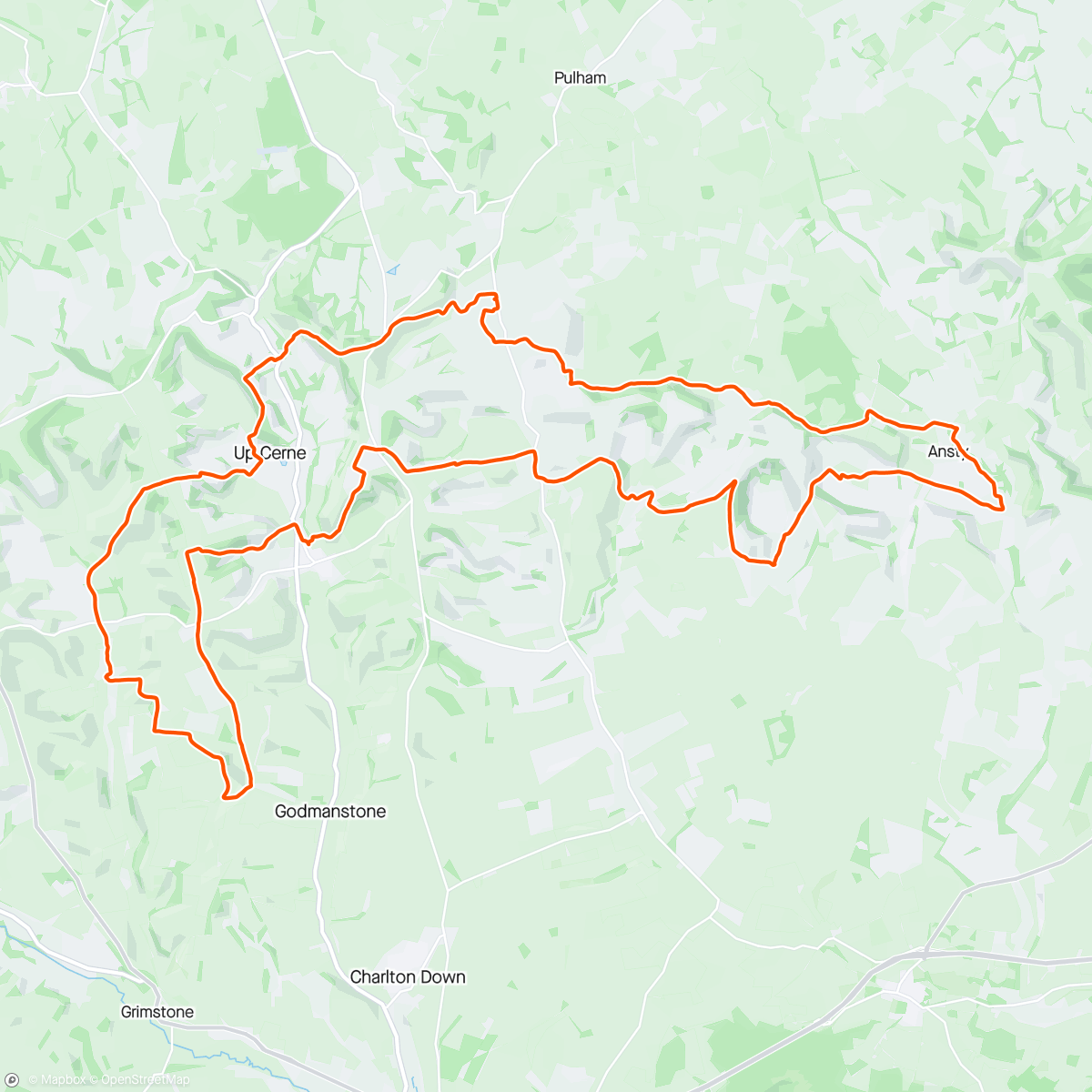 Map of the activity, LDWA Cerne Giant