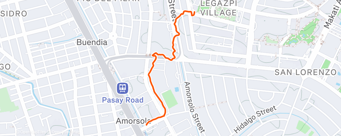 Map of the activity, Walking