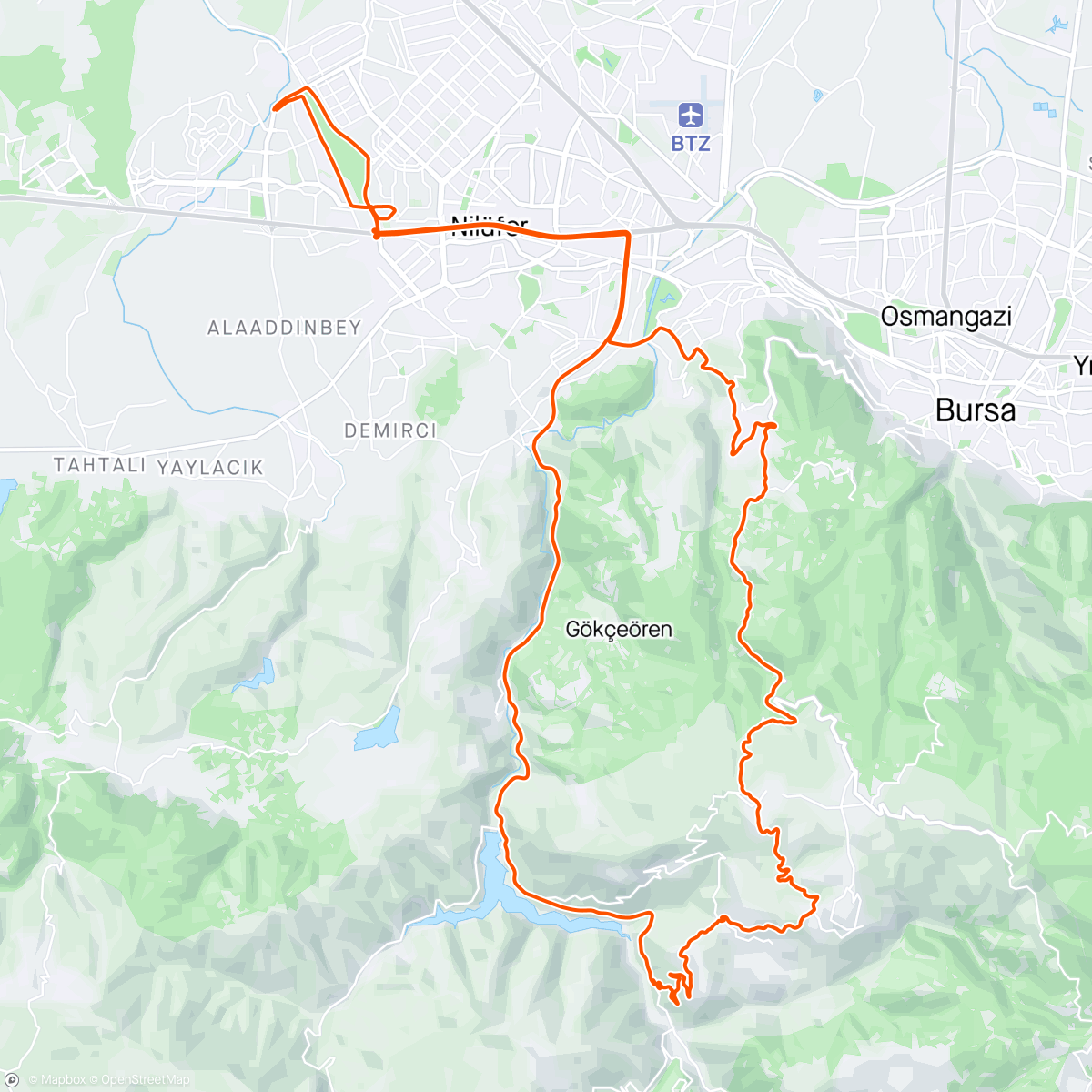 Map of the activity, TT climb