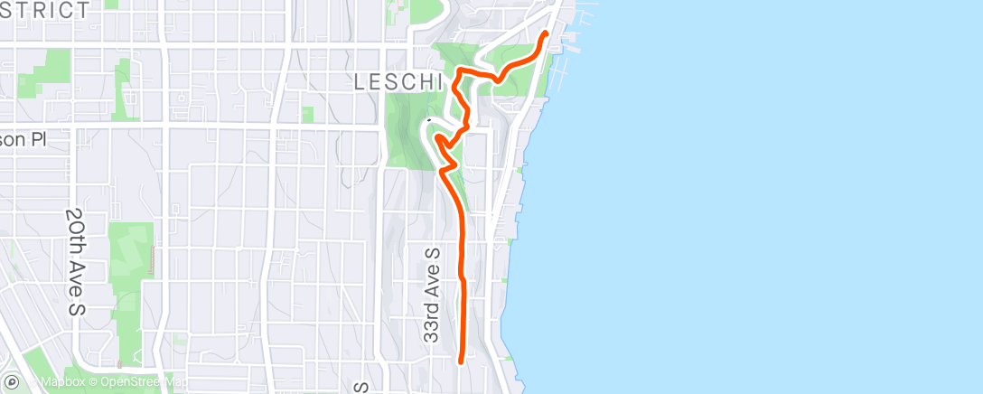 Map of the activity, walk to Leschi Starbucks w/Shelley