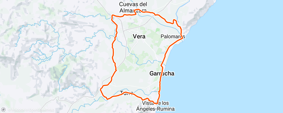 Map of the activity, Bicicleta a la hora del almuerzo