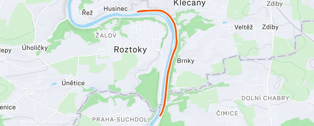 Map of the activity, Afternoon Run