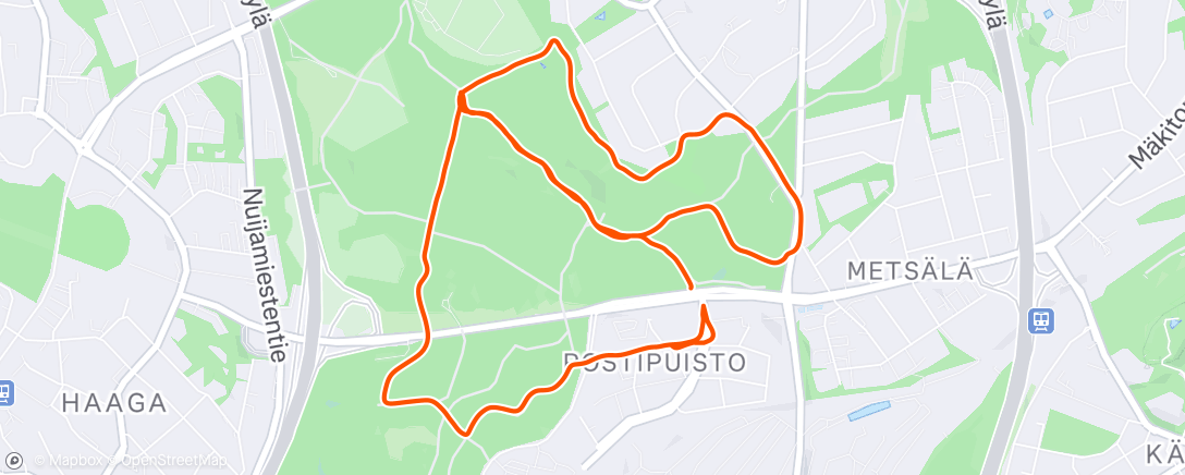 Map of the activity, Afternoon Walk