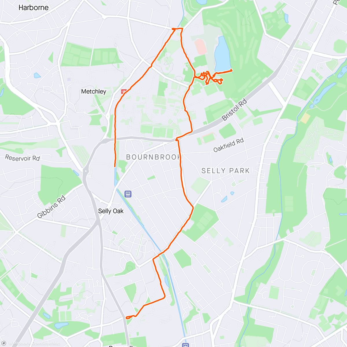 Mapa de la actividad, Canal walk to Winterbourne