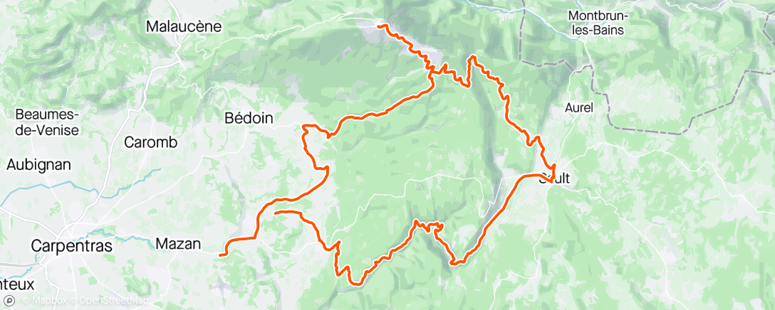 Map of the activity, Gorge de la Nesque - Mont Ventoux via Sault #13/6