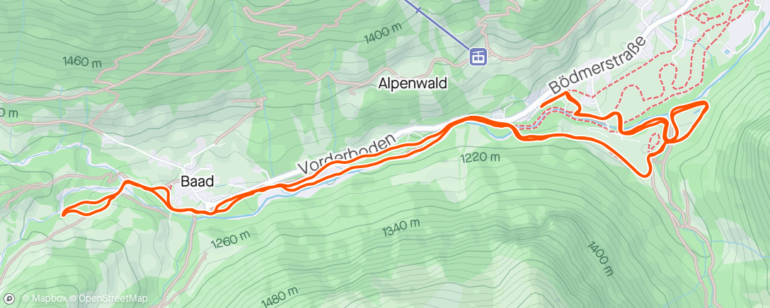 Map of the activity, ski ft