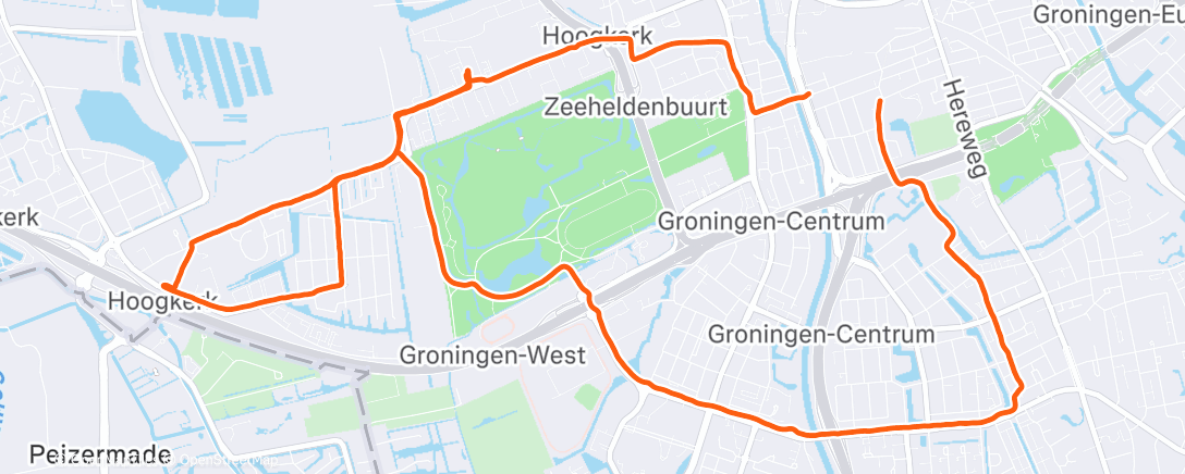 Map of the activity, Training geef tuesday