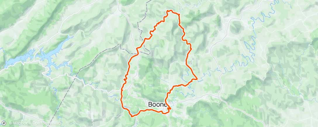 Map of the activity, Boone Day 2 - Recovery ride