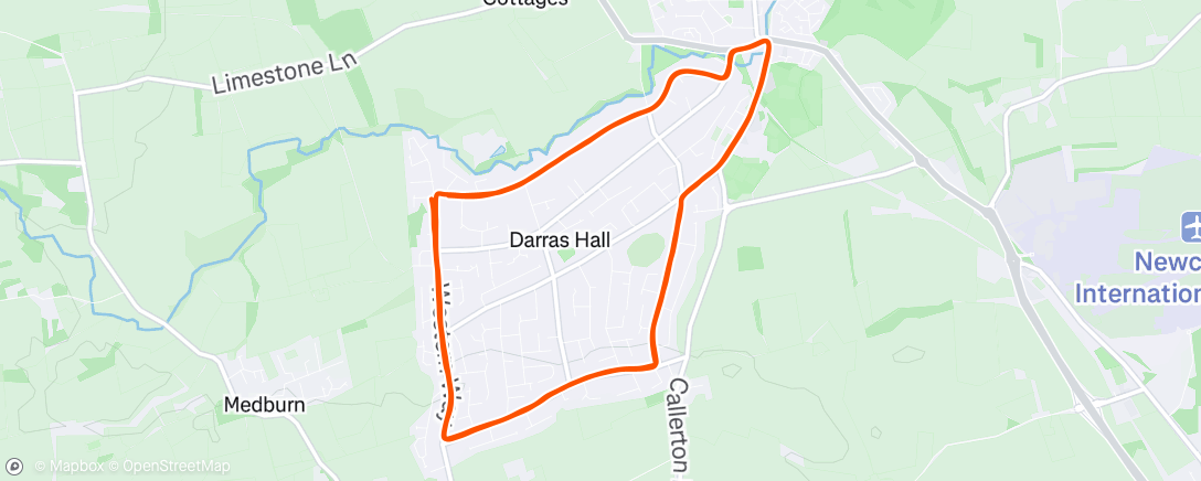 Map of the activity, Evening Run