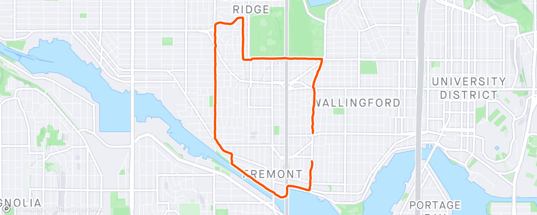 Map of the activity, Final frienz run in Wallingford..headed back to west Seattle in a couple weeks