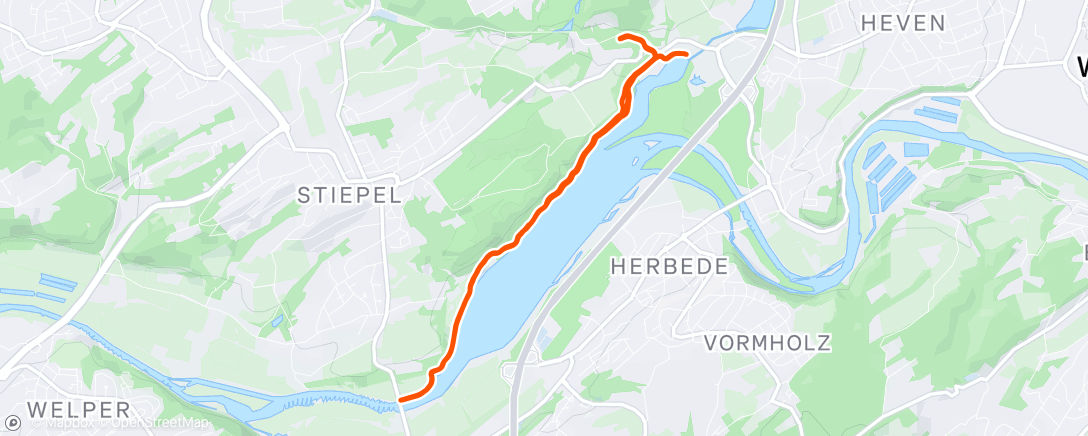 Map of the activity, 7 x 1.000m an der Kemnade