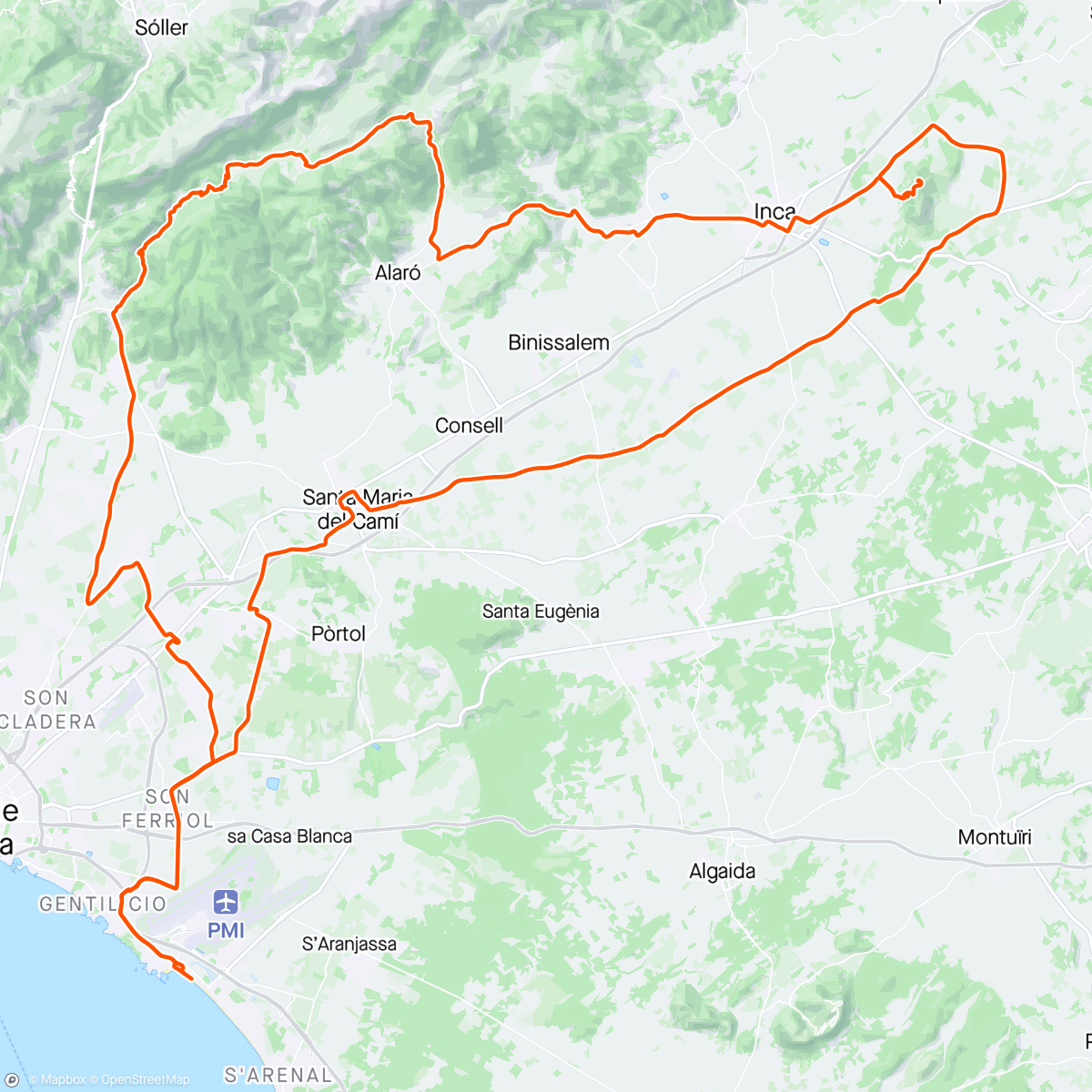 Map of the activity, Mallorca 2024 dag 7