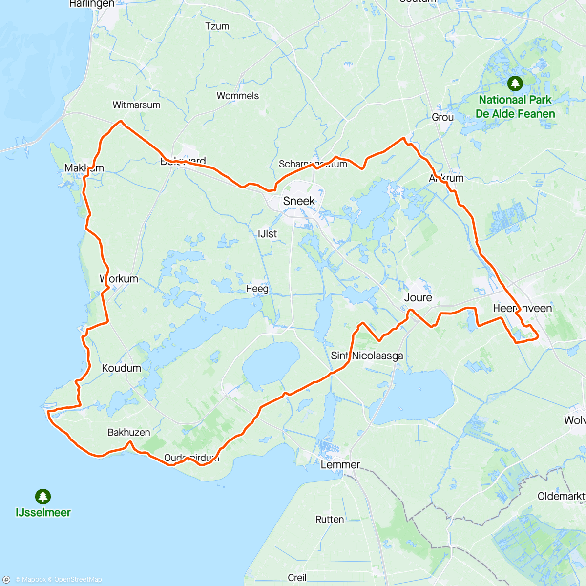 Map of the activity, Rondje Makkum 🐟
