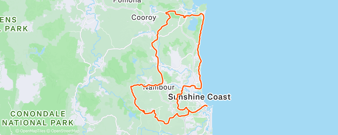 Map of the activity, Road Cycling