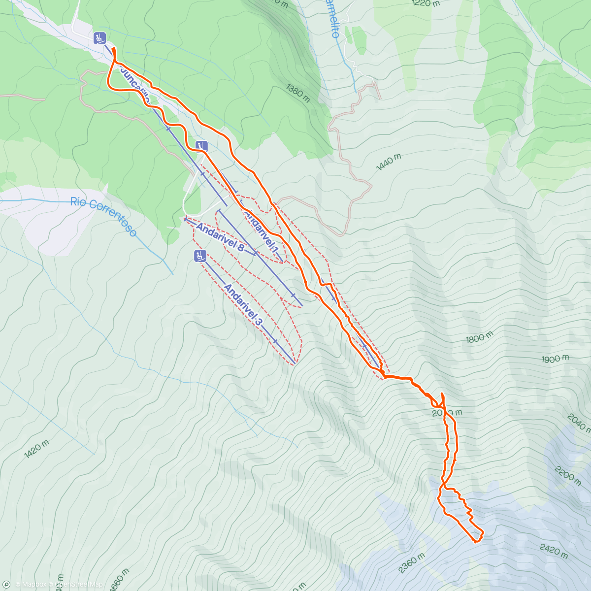 Map of the activity, Pucon - Villarica volcano