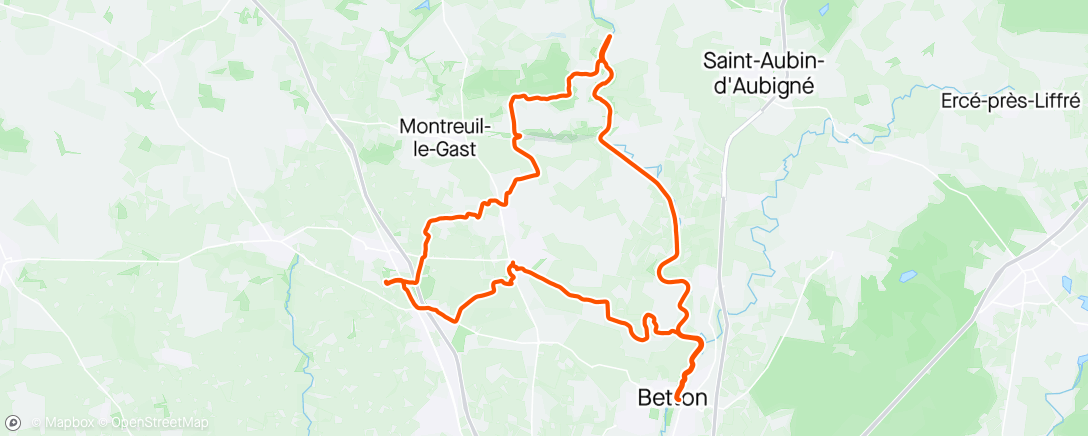 Kaart van de activiteit “Cycling”