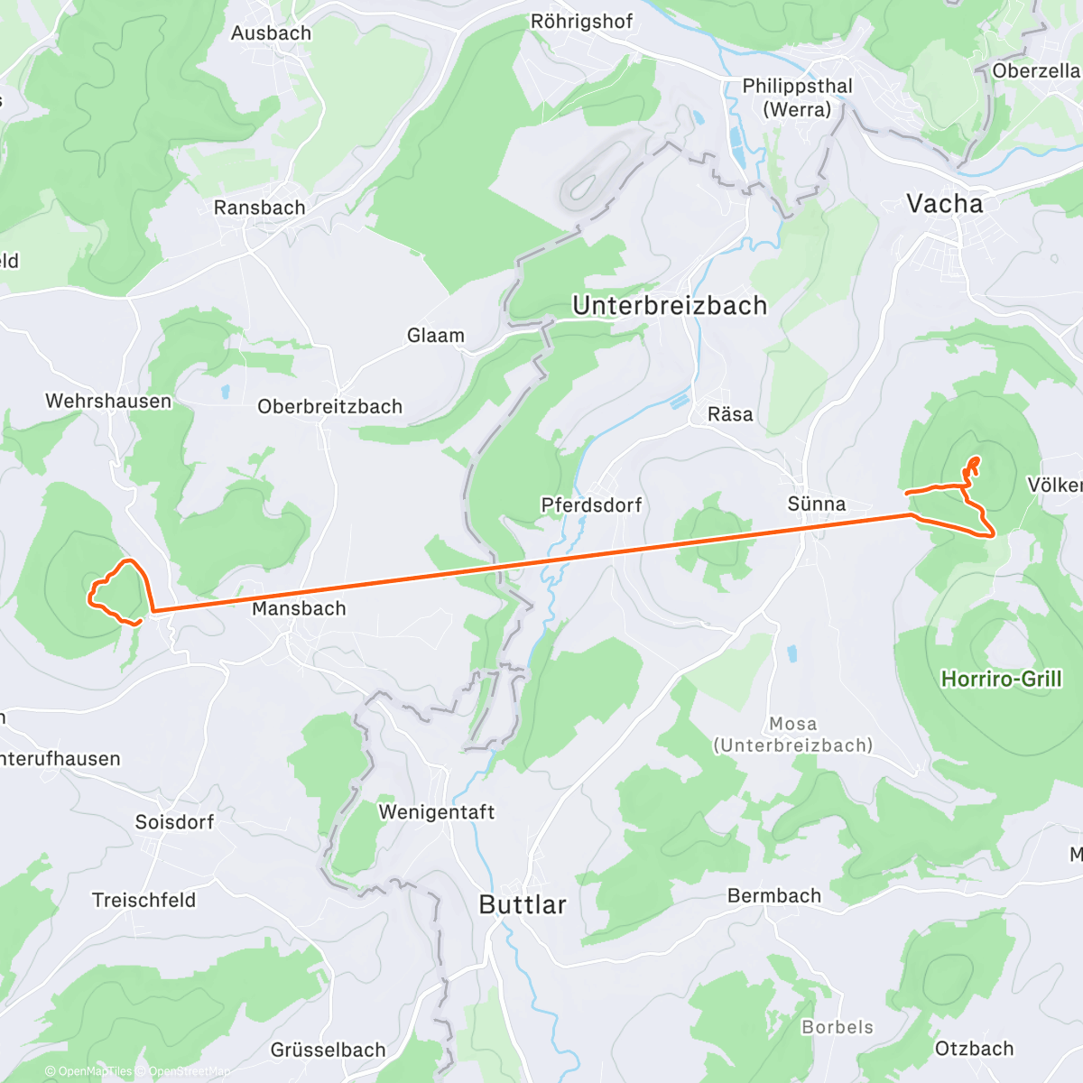 Карта физической активности (Wanderung am Mittag)