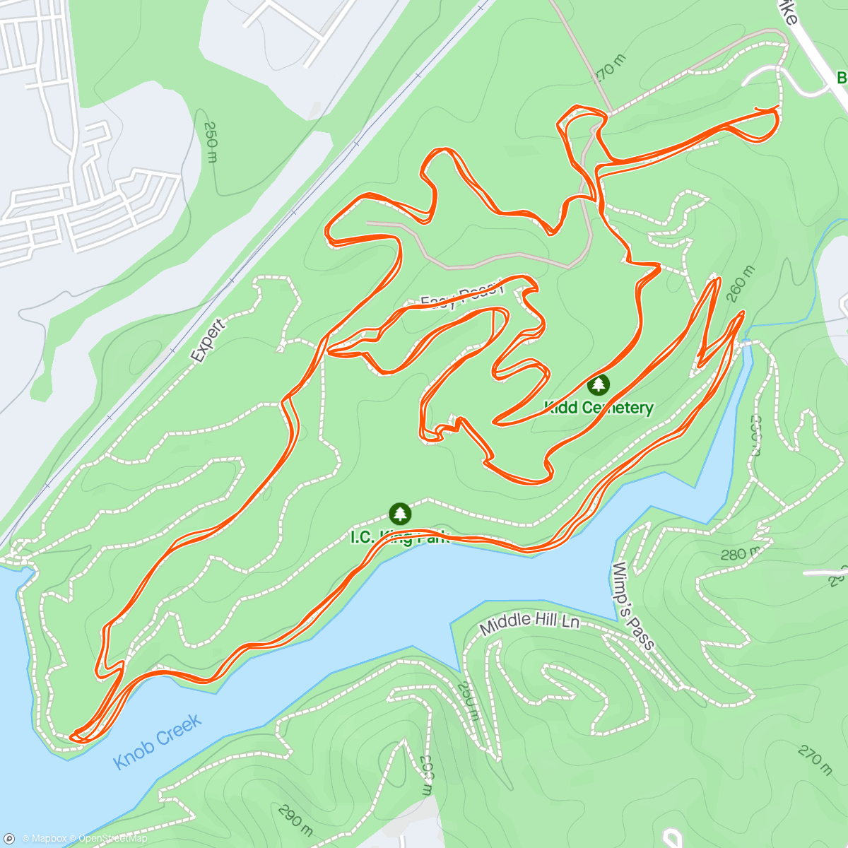 Map of the activity, Knox Racing second place SS