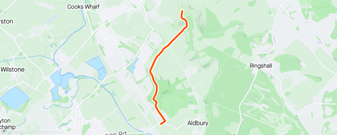 Map of the activity, Ridgeway Day 3 and a bit: back from Ivinghoe Beacon to Tring station