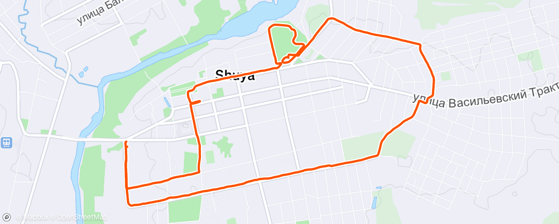 Map of the activity, Evening Run