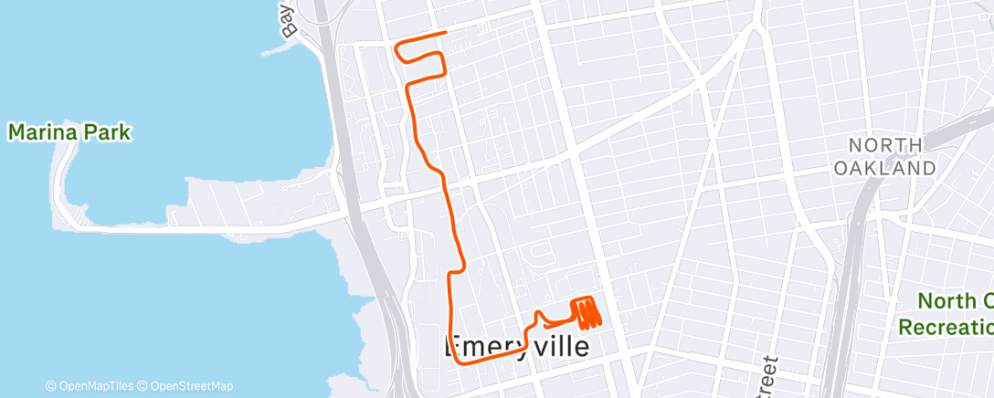 Map of the activity, Afternoon Run