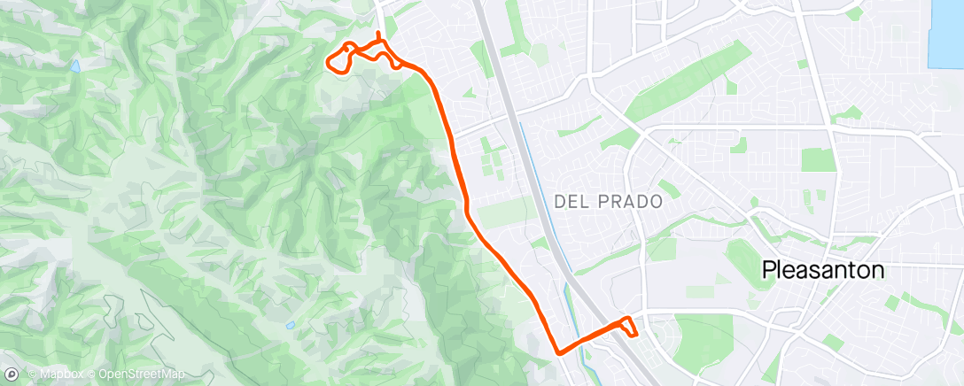Map of the activity, Quick lunch time ride
