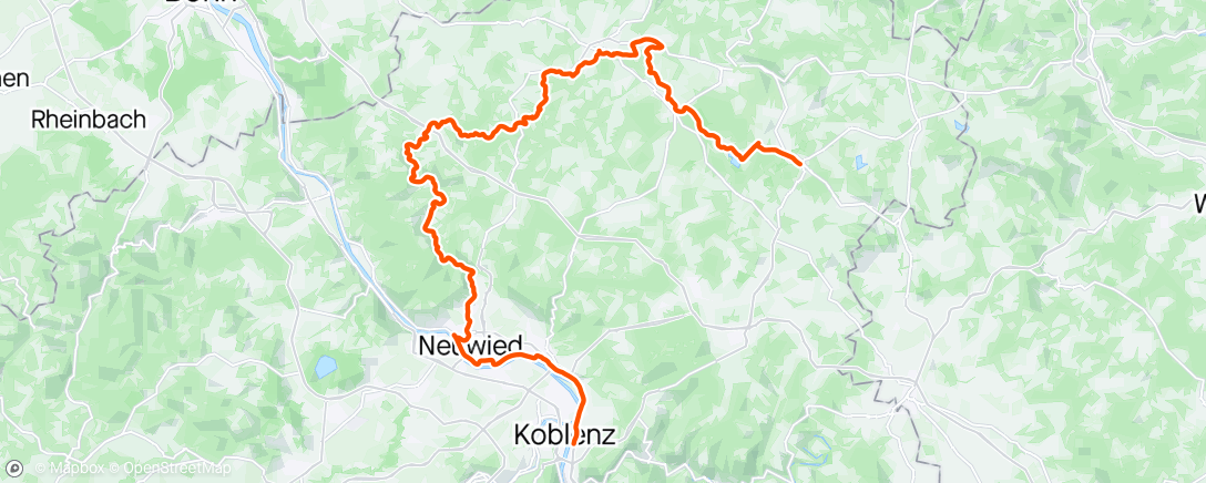 Map of the activity, Wiedradweg Quelle - Mündung - Koblenz