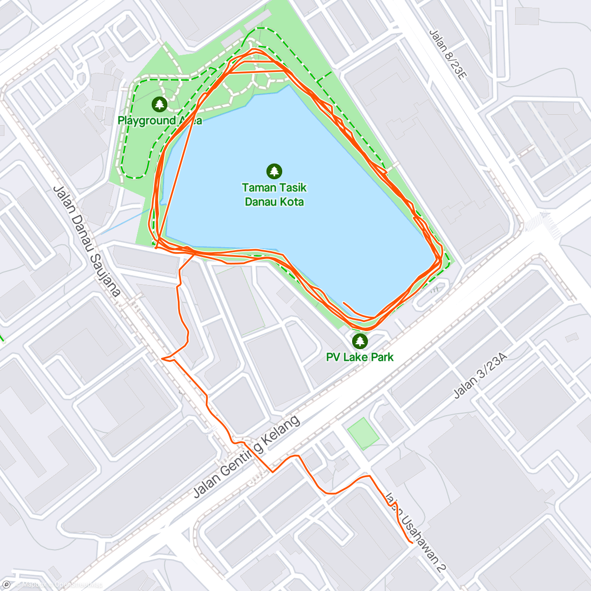 Map of the activity, Walk & Cool Down